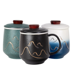 Mountain Range Ceramic Mug, Infuser & Lid