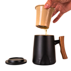 Porcelain Tea Infuser Mug — Midnight Stone | Complete Brewing Set