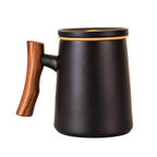 Porcelain Tea Infuser Mug — Midnight Stone | Complete Brewing Set