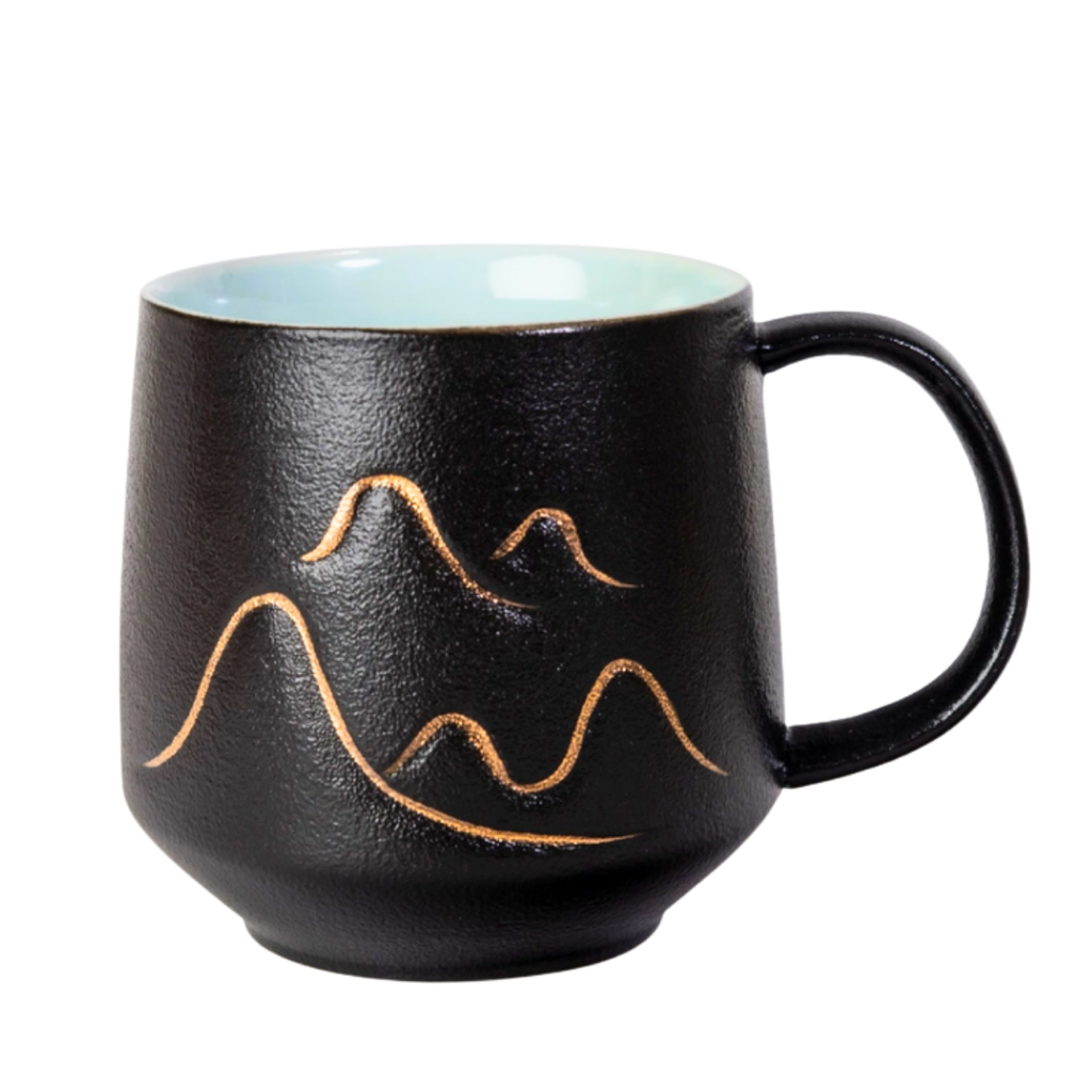 Mountain Range Ceramic Mug, Infuser & Lid