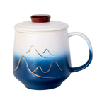 Mountain Range Ceramic Mug, Infuser & Lid