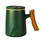 Porcelain Tea Infuser Mug — Mountain Green | Complete Brewing Set