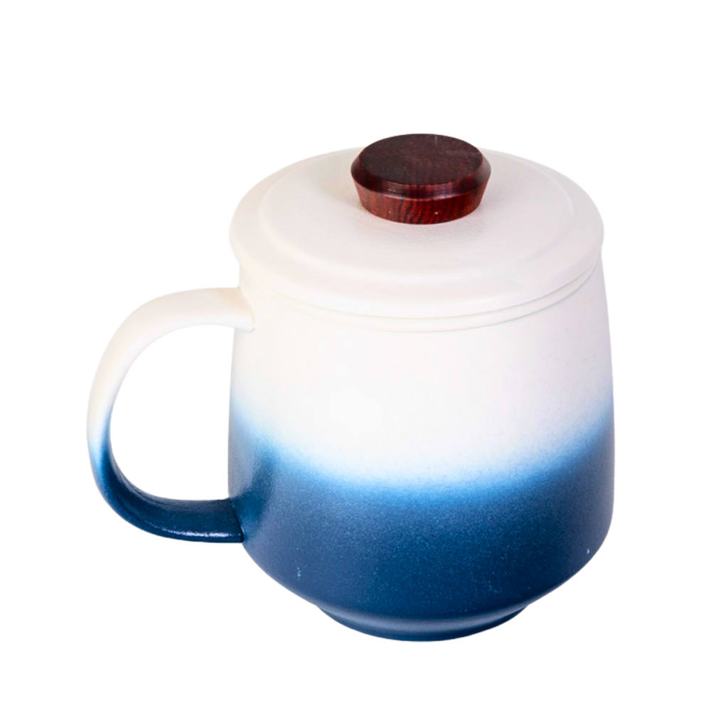 Mountain Range Ceramic Mug, Infuser & Lid