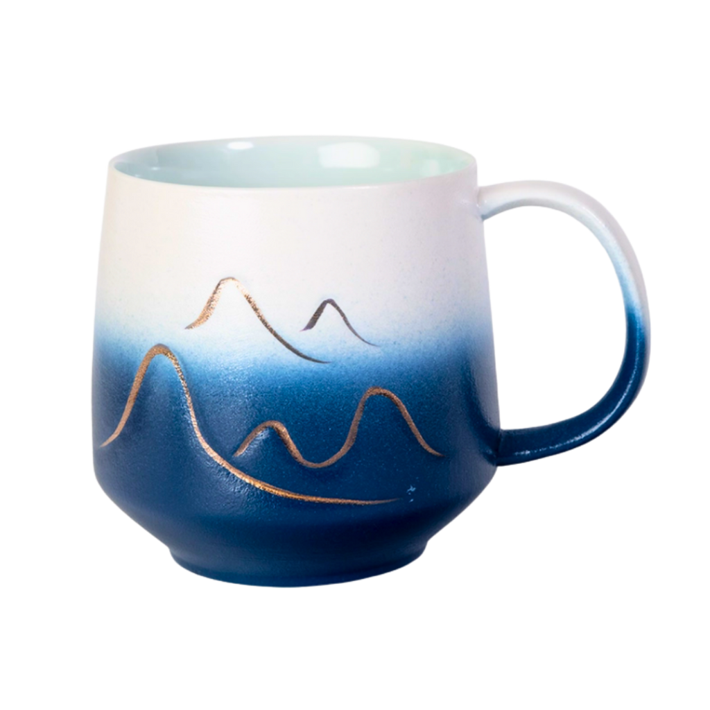 Mountain Range Ceramic Mug, Infuser & Lid