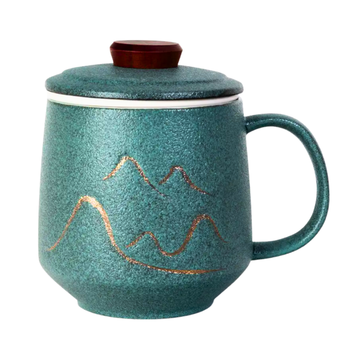 Mountain Range Ceramic Mug, Infuser & Lid