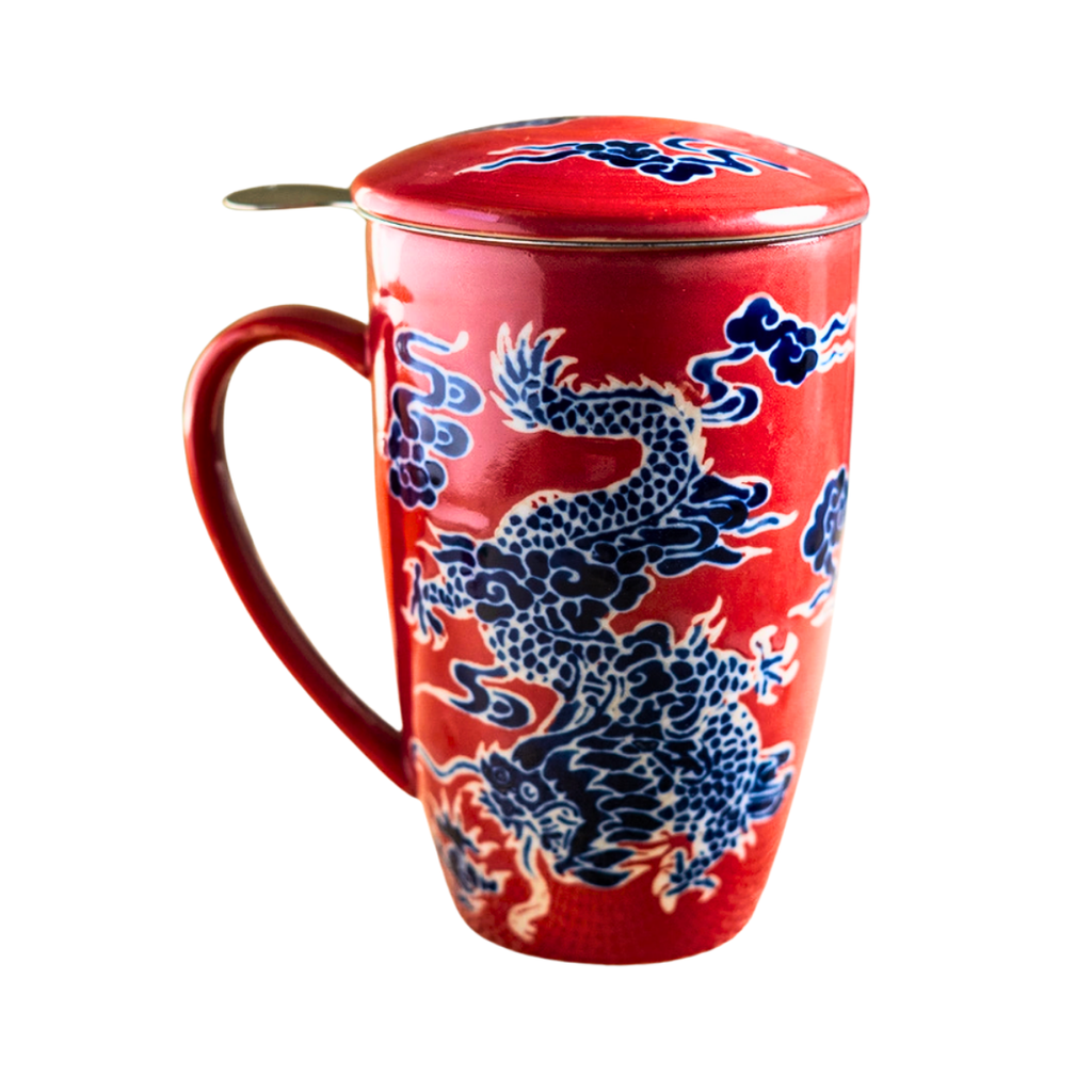 Mug with Stainless Steel Infuser - Red Dragon