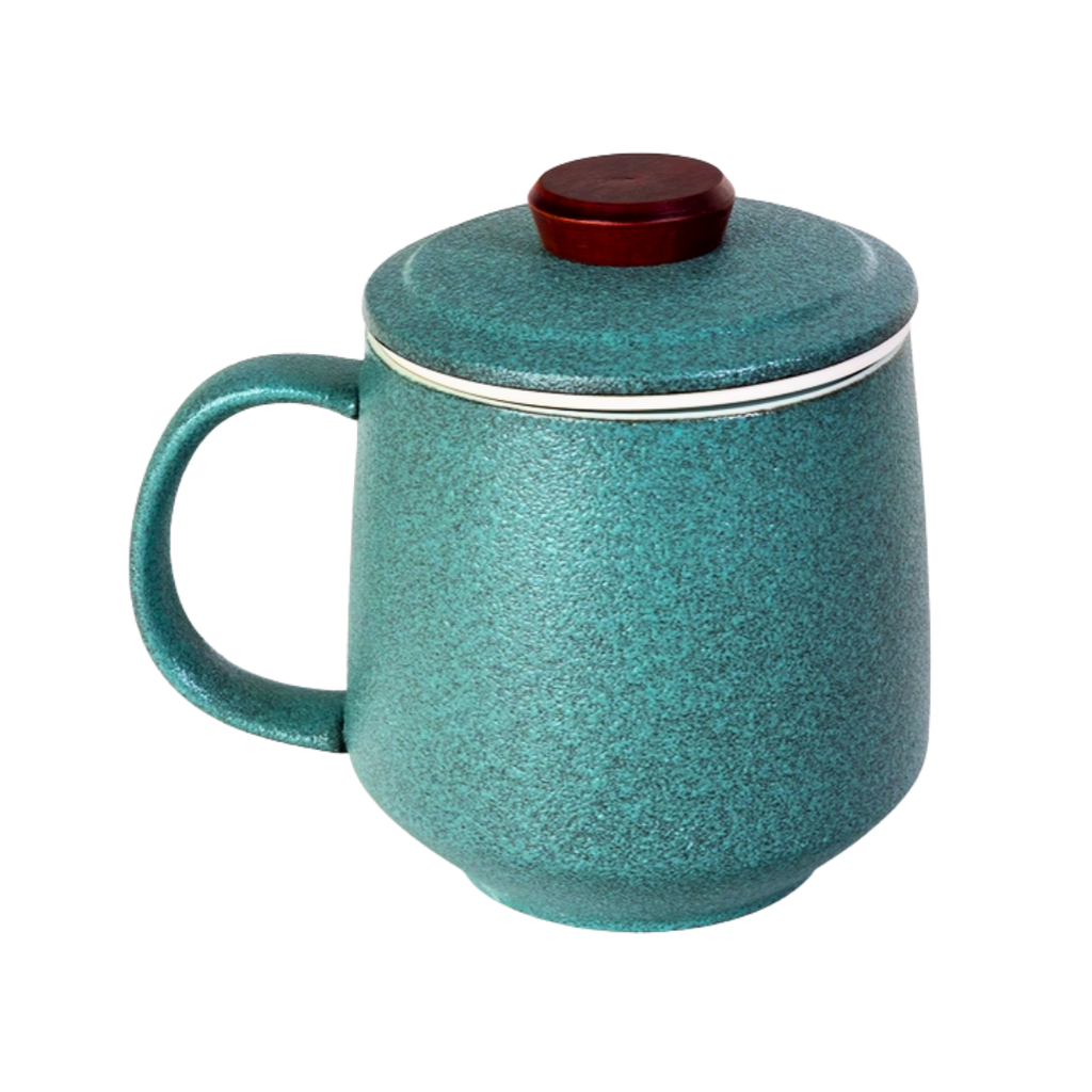 Mountain Range Ceramic Mug, Infuser & Lid