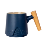 Ceramic Mug, Infuser & Lid with Slanted Wooden Handle | 12 fl oz
