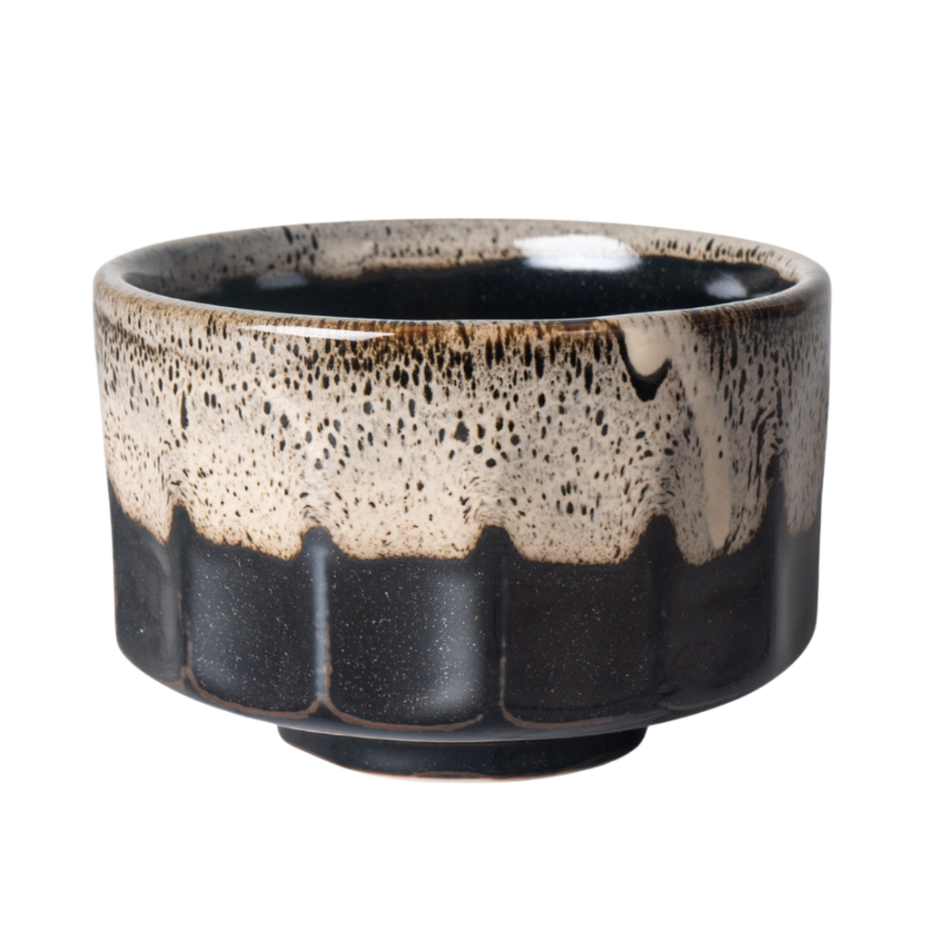 Tetradecagon Matcha Bowl | Brown White | 12 OZ