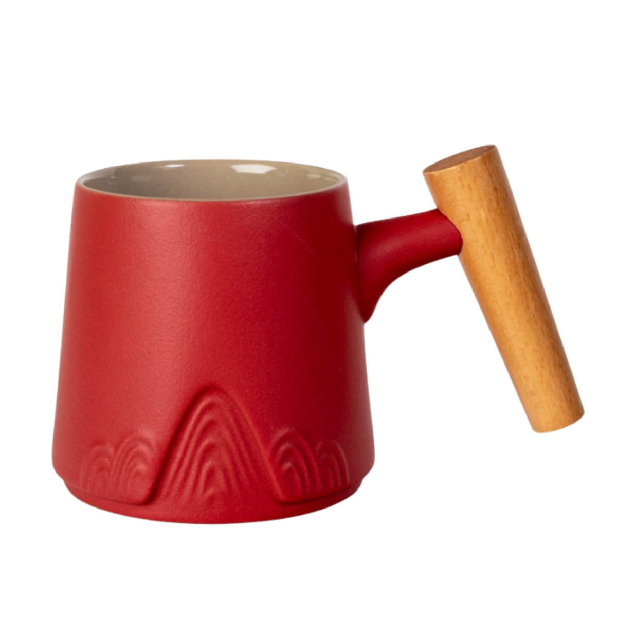 Ceramic Mug, Infuser & Lid with Slanted Wooden Handle | 12 fl oz