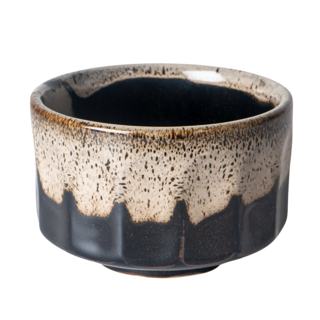 Tetradecagon Matcha Bowl | Brown White | 12 OZ