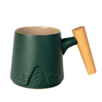 Ceramic Mug, Infuser & Lid with Slanted Wooden Handle | 12 fl oz