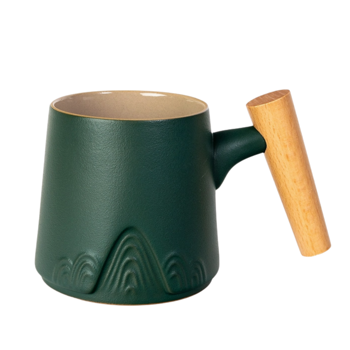 Ceramic Mug, Infuser & Lid with Slanted Wooden Handle | 12 fl oz