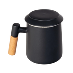 Ceramic Tea Mug, Infused & Lid with Wooden Handle | 15 fl oz