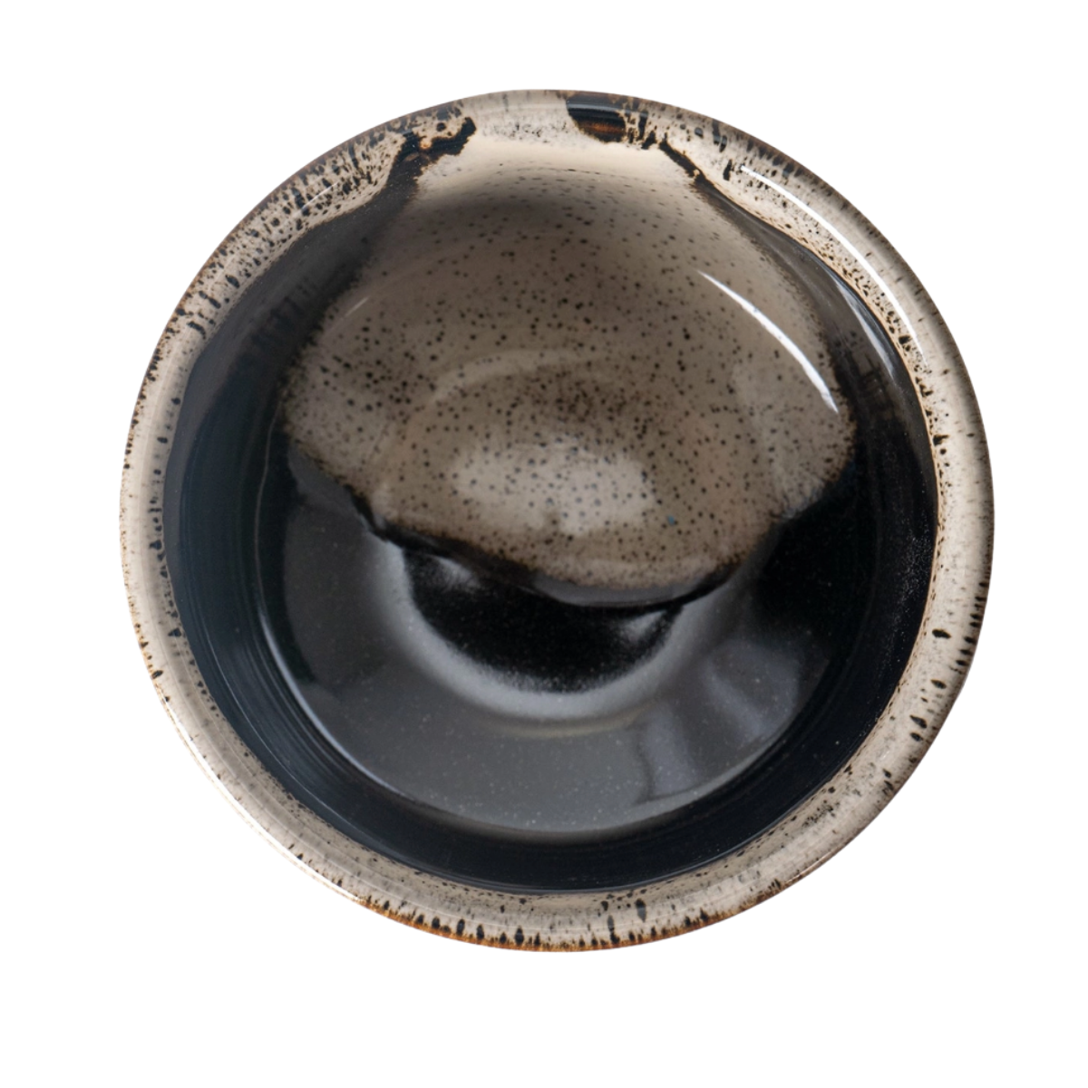 Tetradecagon Japanese Matcha Bowl | Chawan - Brown White