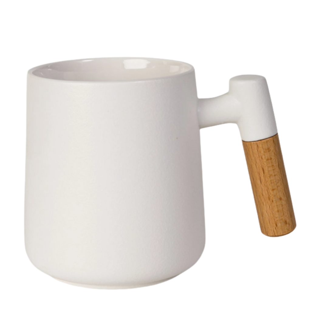 Ceramic Tea Mug, Infused & Lid with Wooden Handle | 15 fl oz