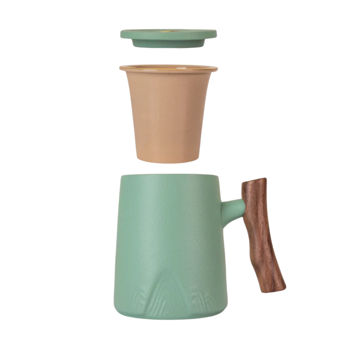 Porcelain Tea Infuser Mug — Spring Glacier | Complete Brewing Set