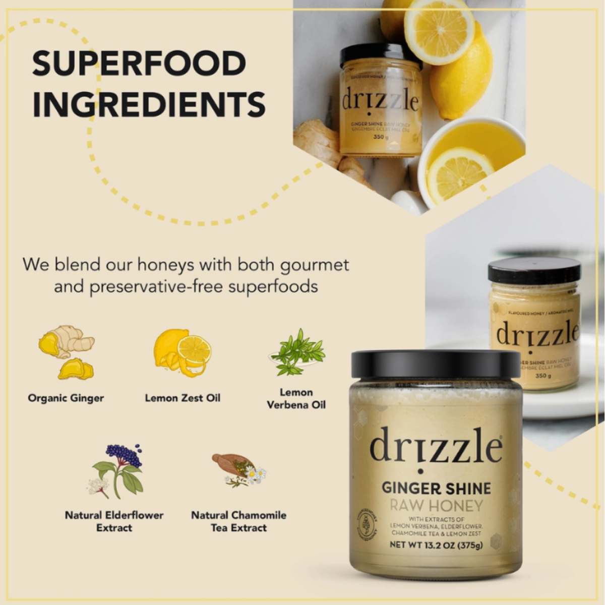 Ginger Shine Superfood Honey | 13.2 oz