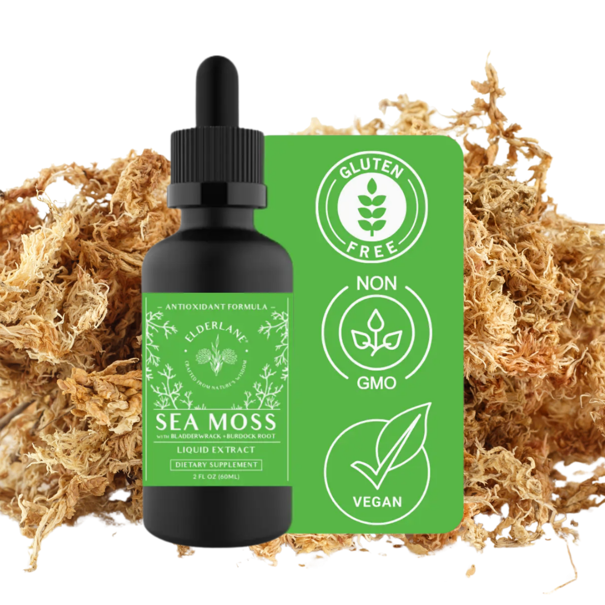 Sea Moss Drops with Bladderwrack & Burdock Root | 2 oz