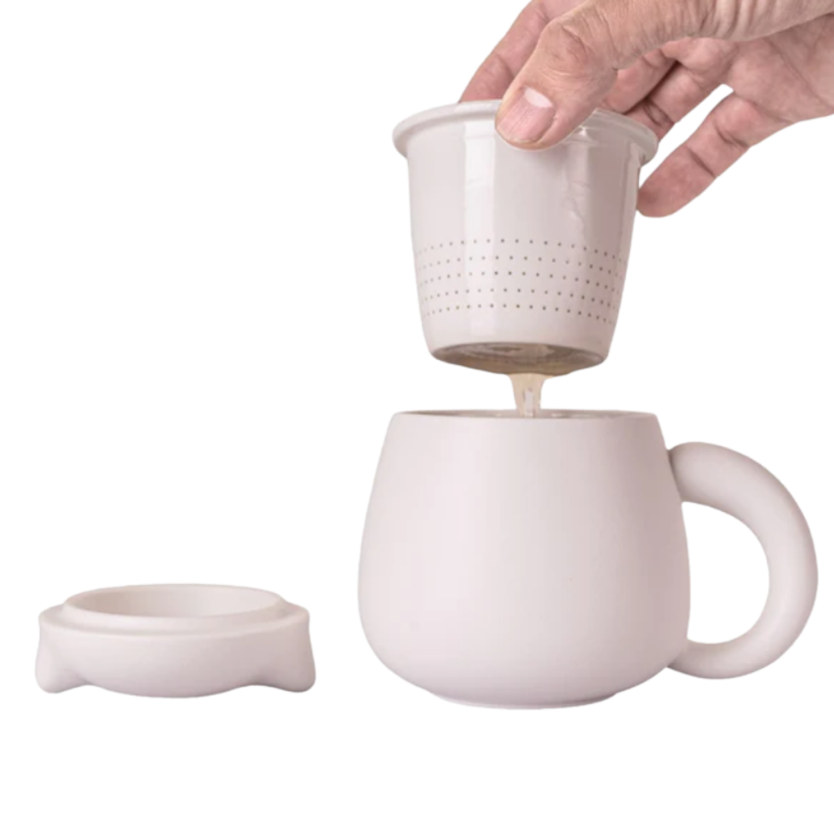 Ceramic Cat Mug with Infuser & Lid