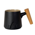 Ceramic Mug, Infuser & Lid with Slanted Wooden Handle | 12 fl oz