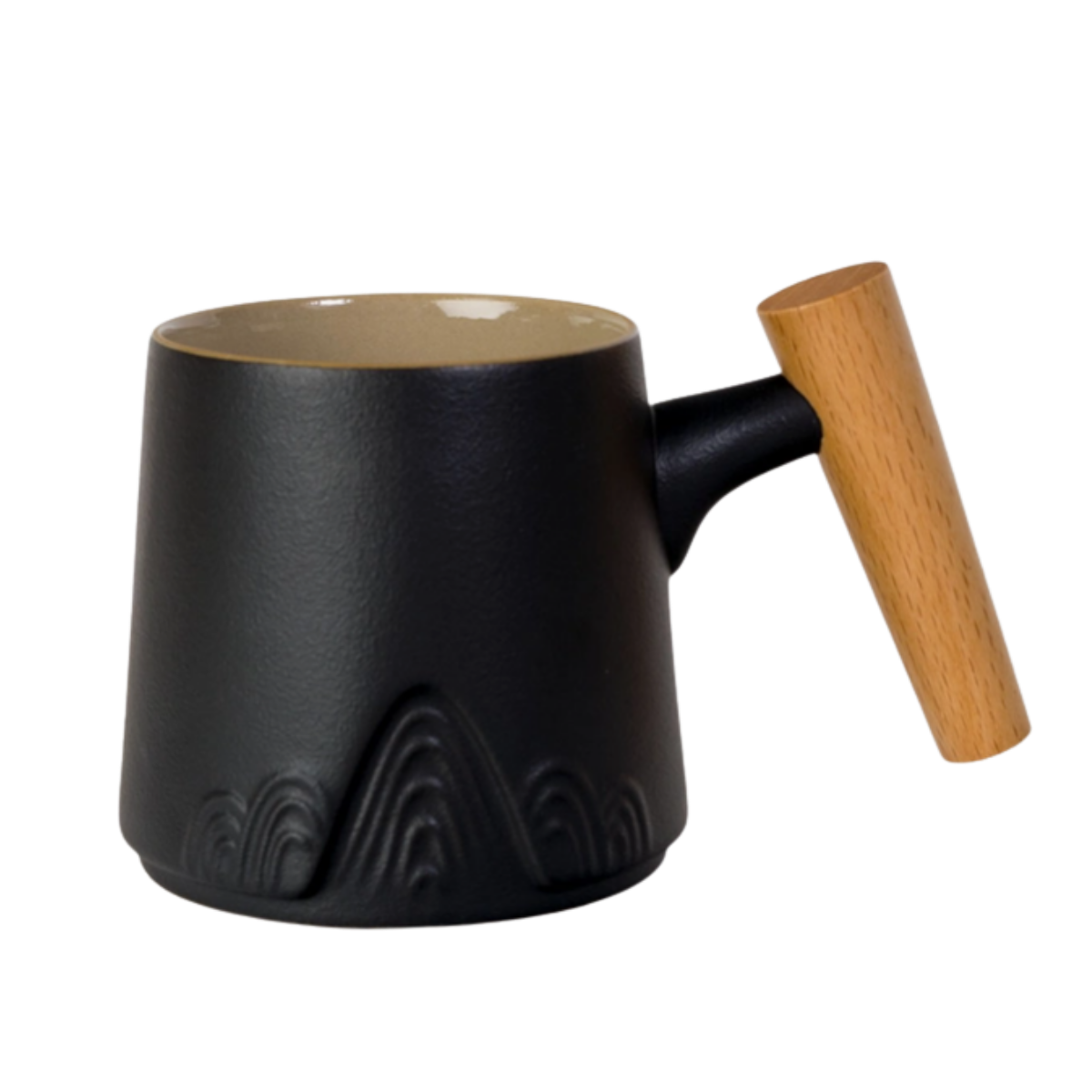 Ceramic Mug, Infuser & Lid with Slanted Wooden Handle | 12 fl oz