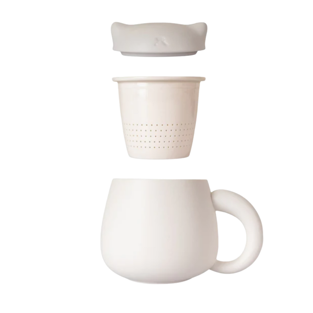 Ceramic Cat Mug with Infuser & Lid