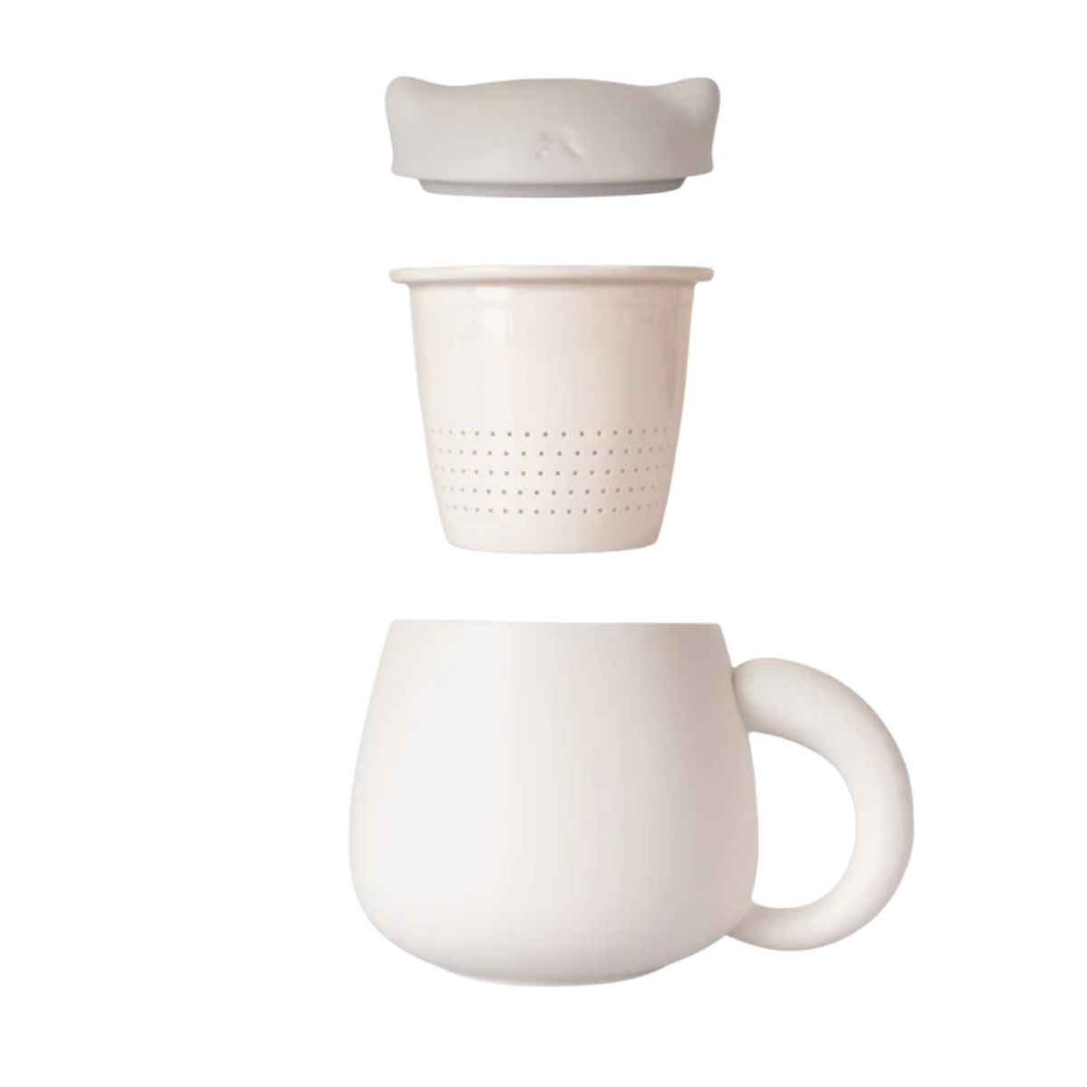 Ceramic Cat Mug with Infuser & Lid