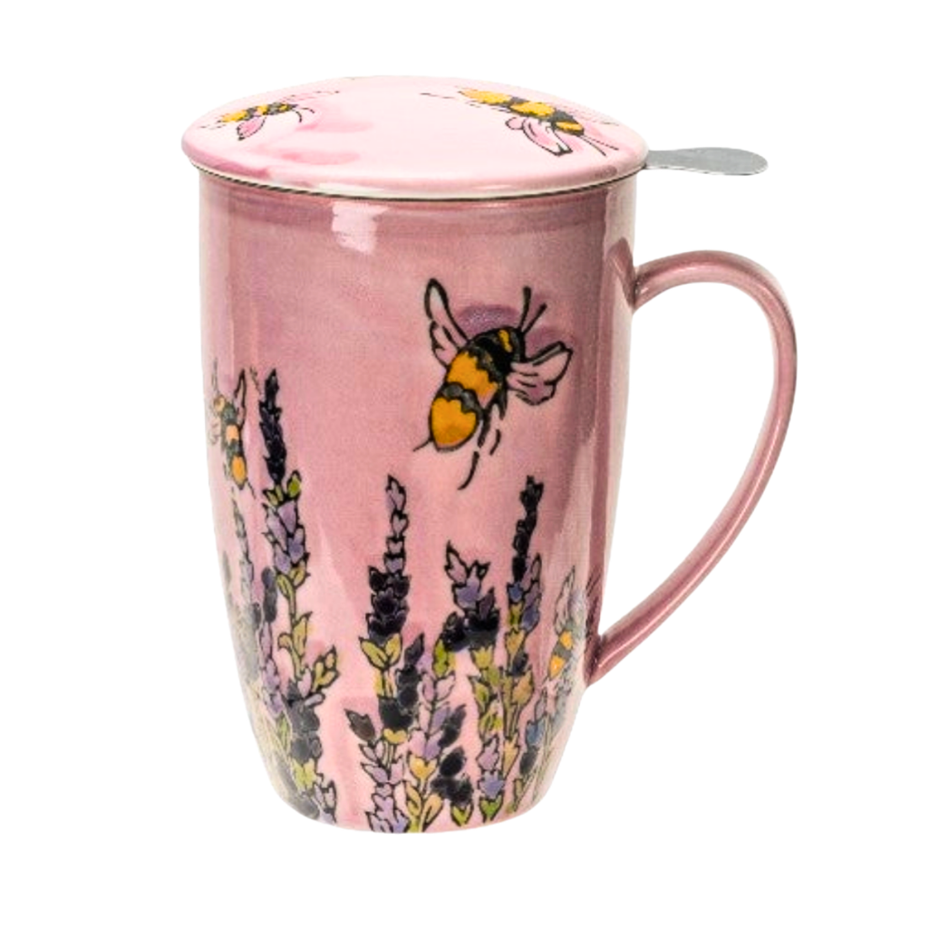 Mug with Stainless Steel Infuser - Spring Honeybee