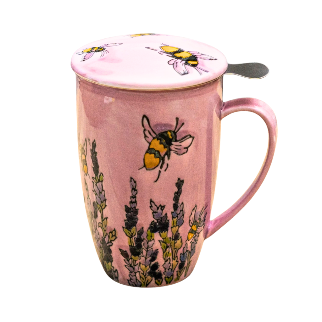 Mug with Stainless Steel Infuser - Spring Honeybee