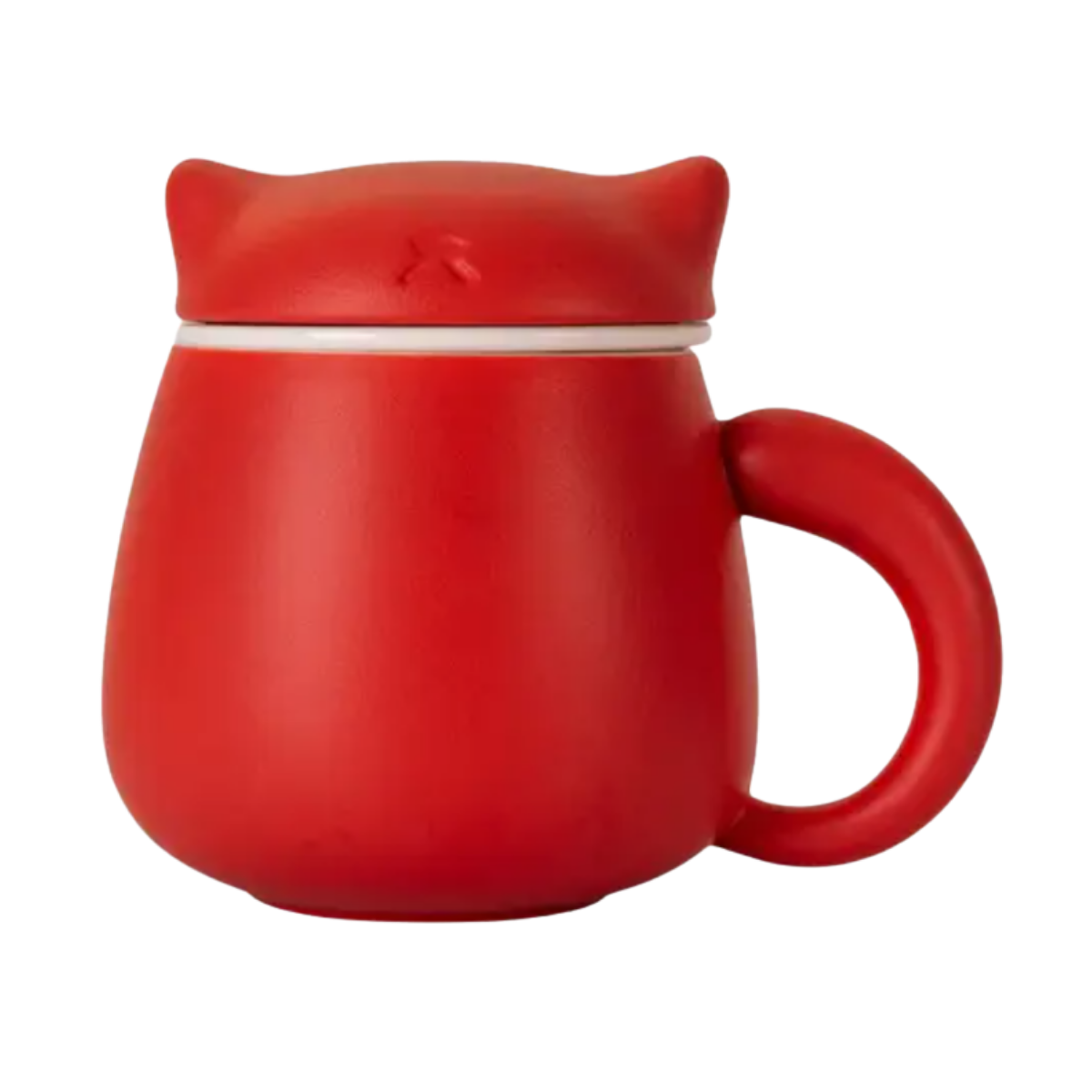 Ceramic Cat Mug with Infuser & Lid