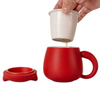 Ceramic Cat Mug with Infuser & Lid