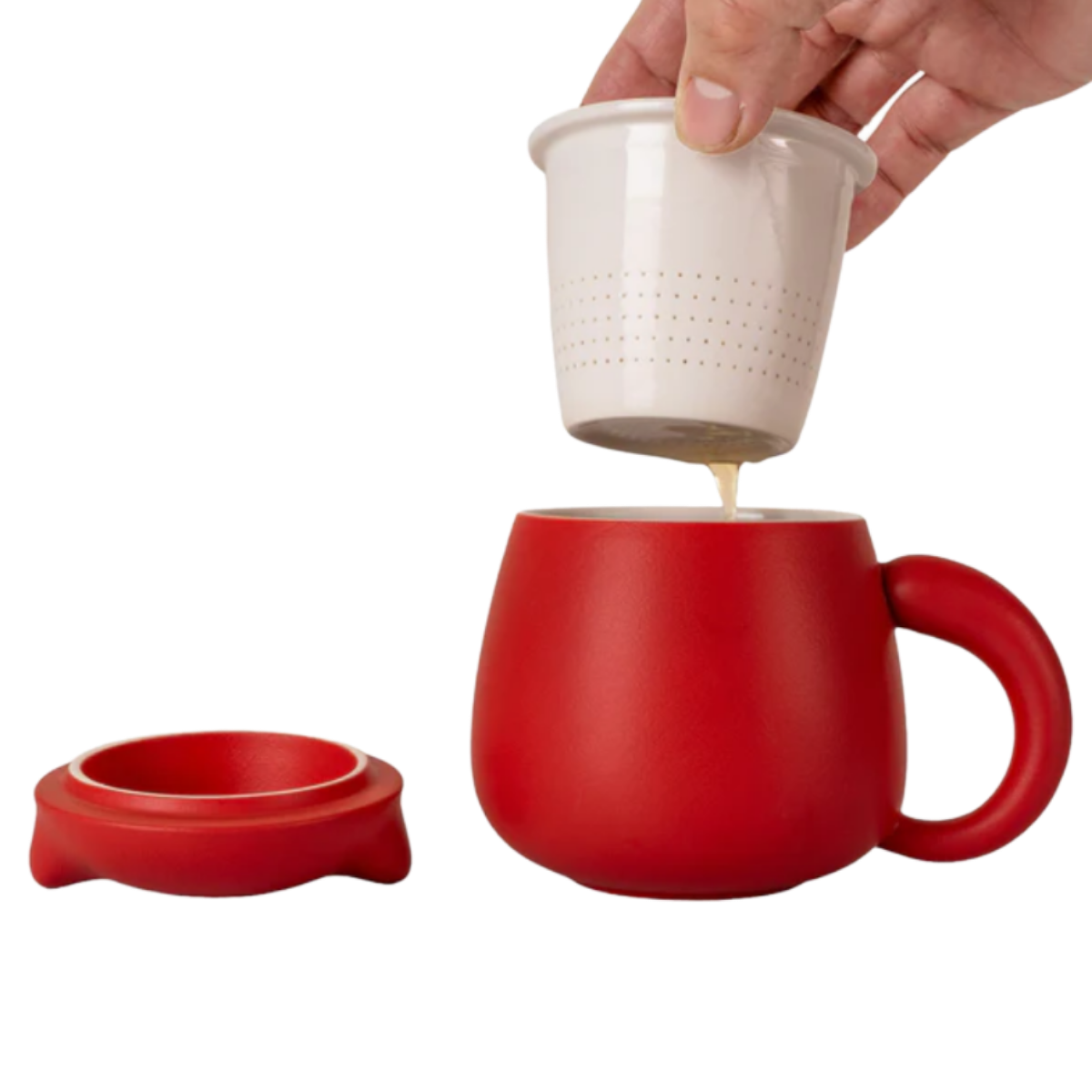 Ceramic Cat Mug with Infuser & Lid