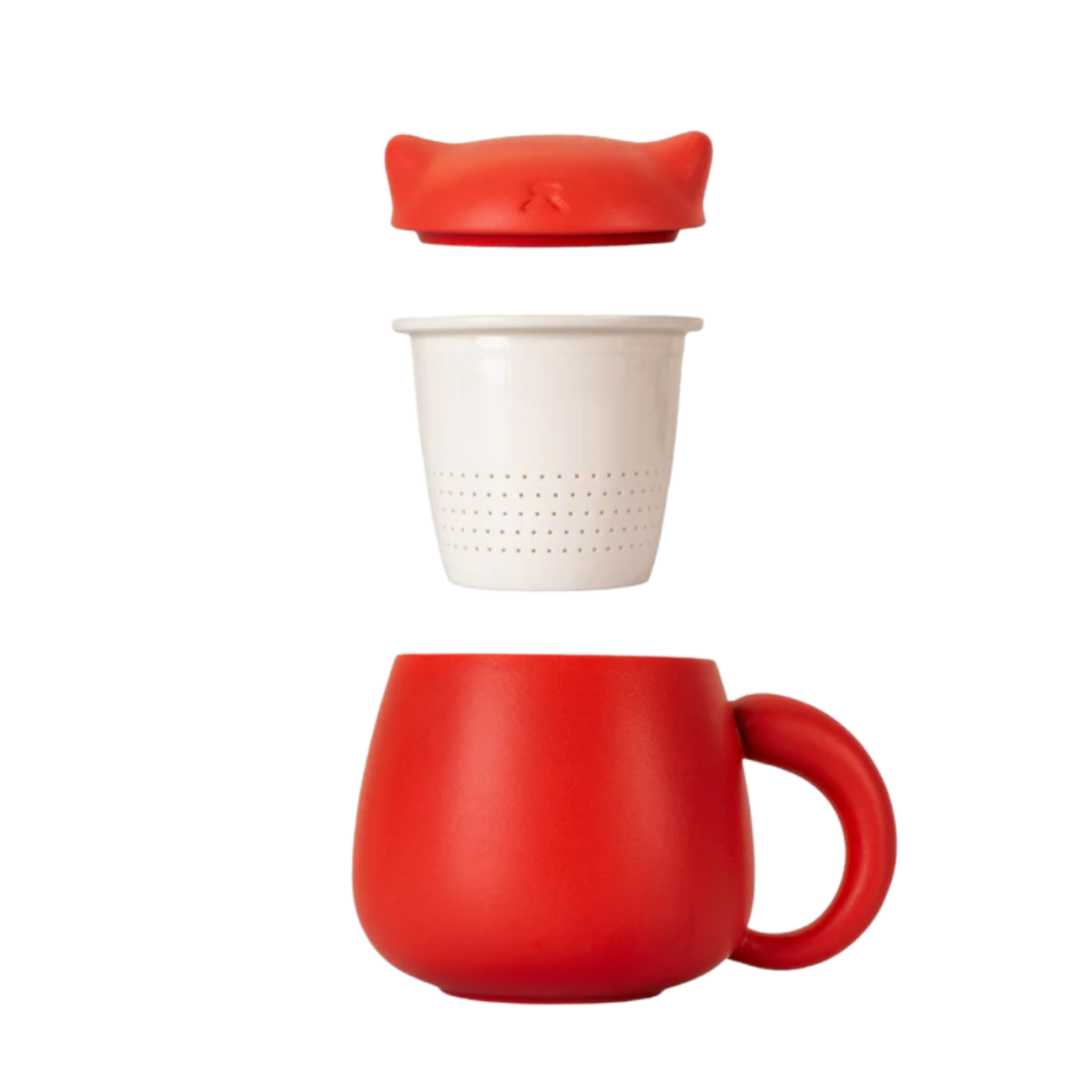 Ceramic Cat Mug with Infuser & Lid