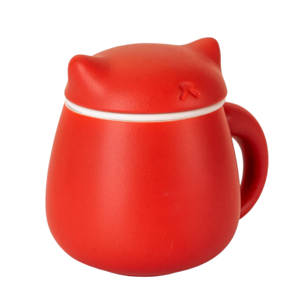 Ceramic Cat Mug with Infuser & Lid