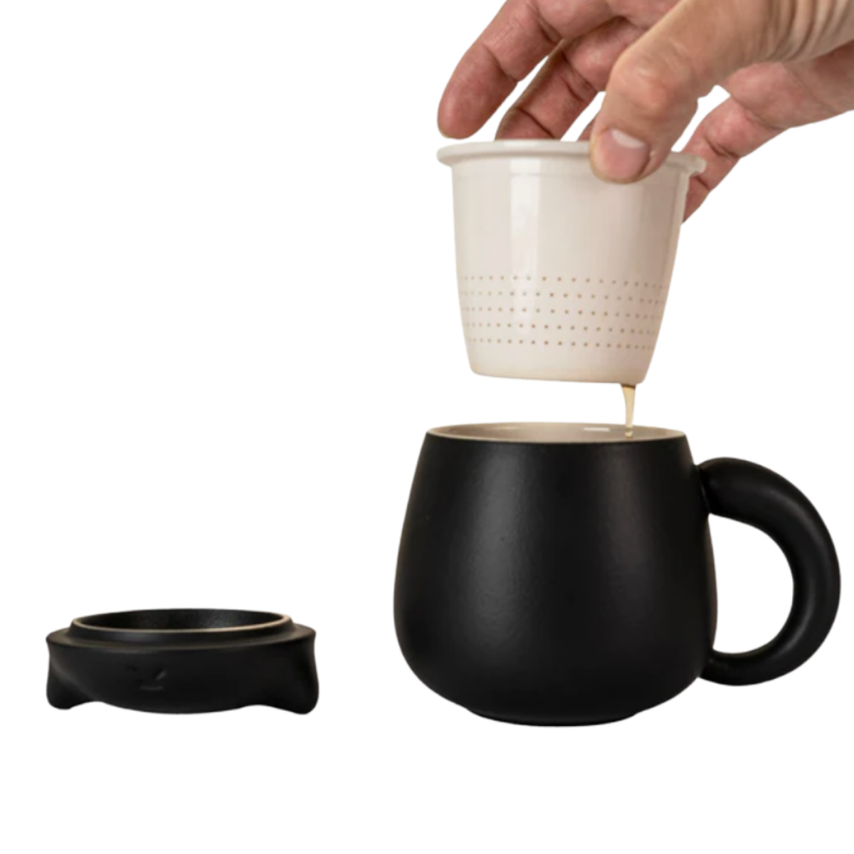 Ceramic Cat Mug with Infuser & Lid