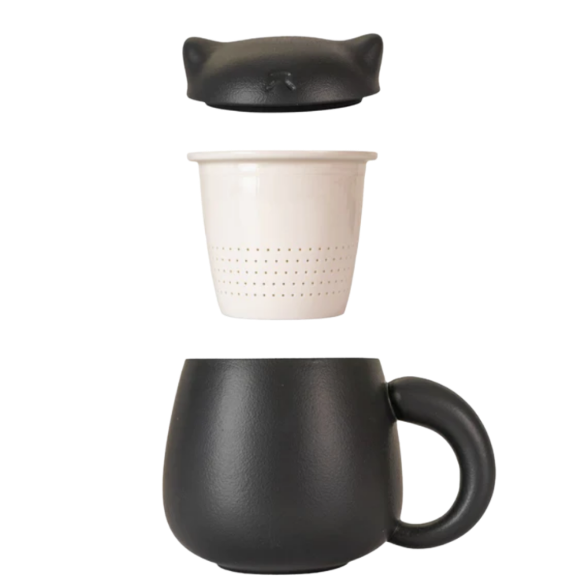 Ceramic Cat Mug with Infuser & Lid