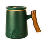 Ceramic Mug, Infuser & Lid with Wooden Handle