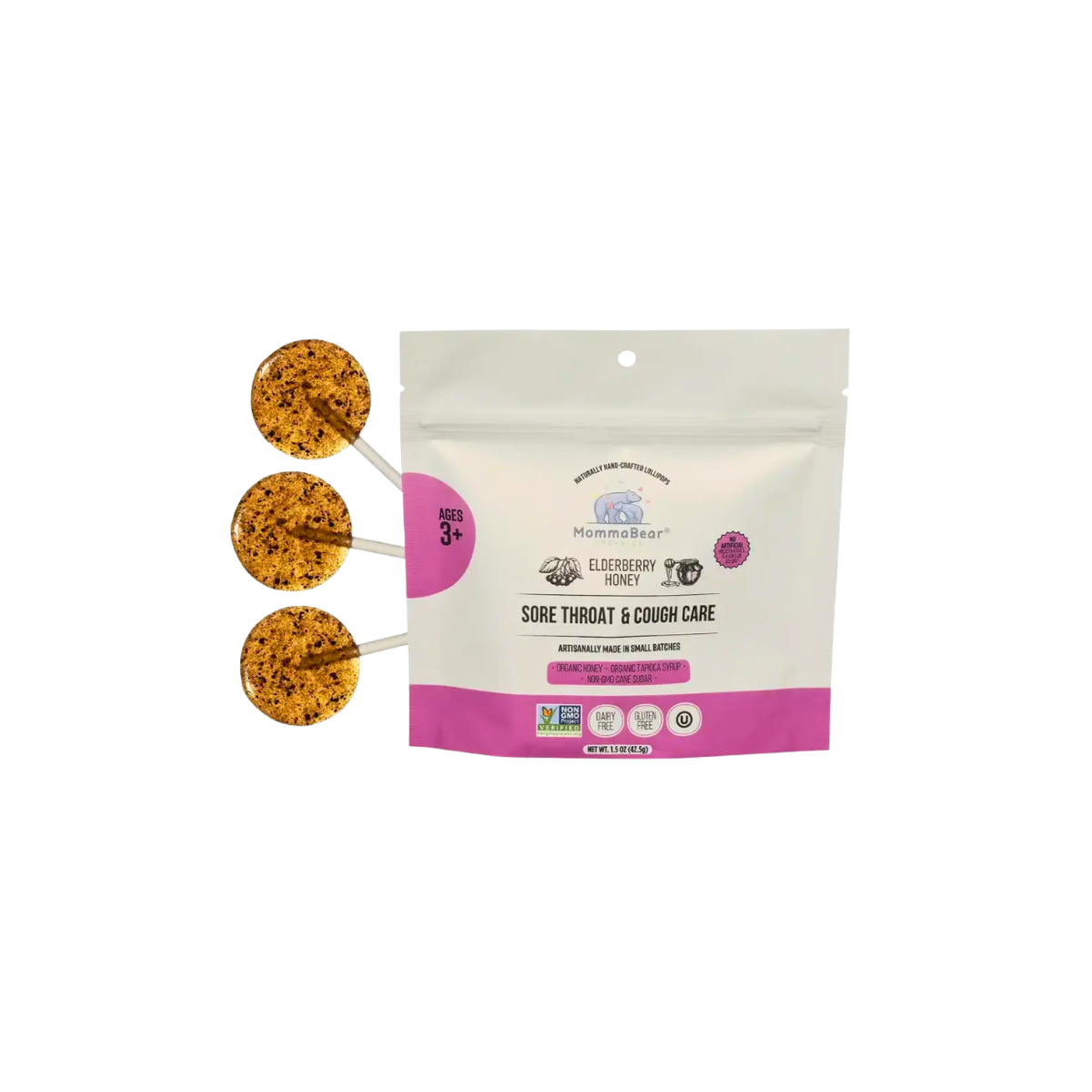 Honey Elderberry Throat Cough Lollipops | MommaBear Organics