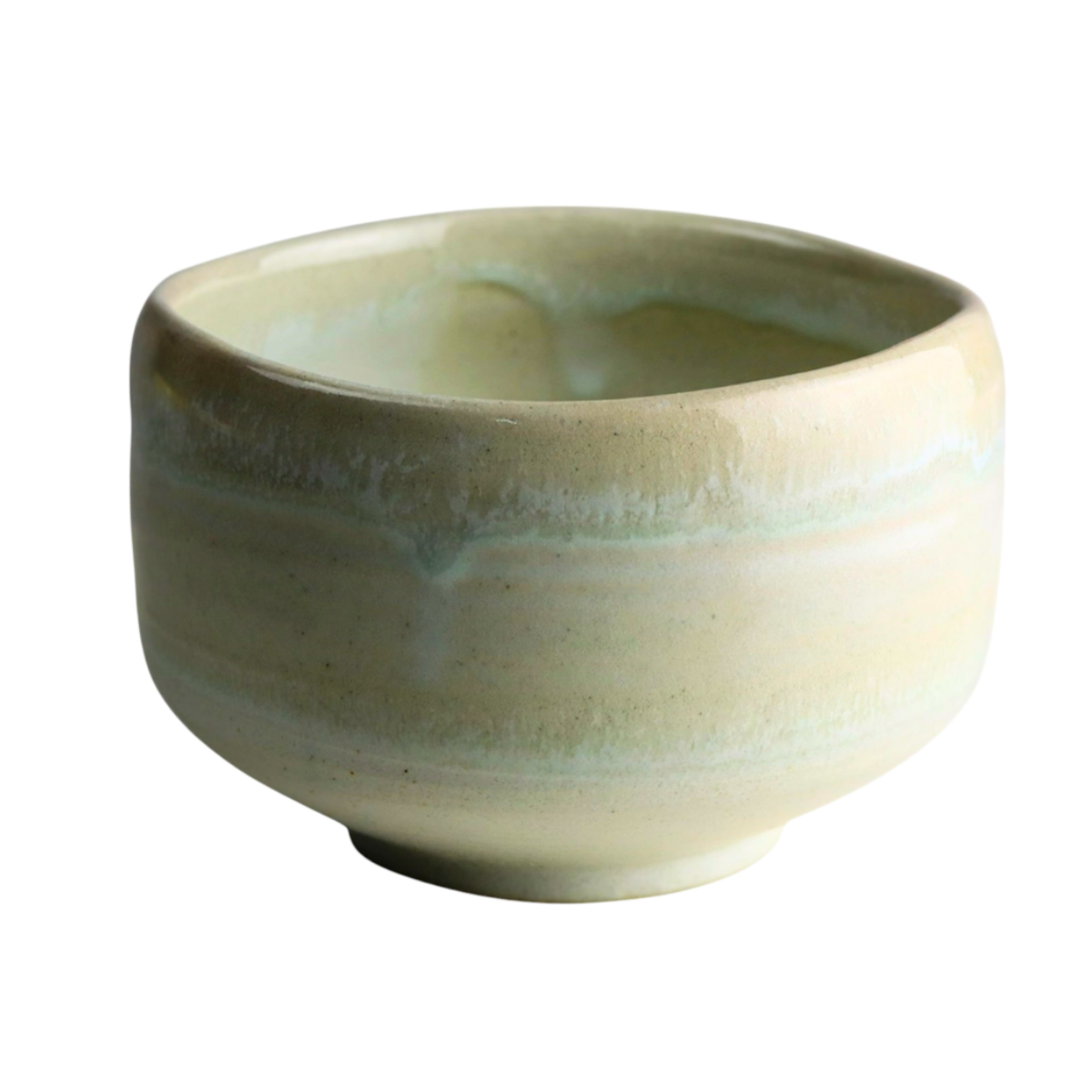 Japanese Matcha Bowl | Grey White Glazed | 12 OZ