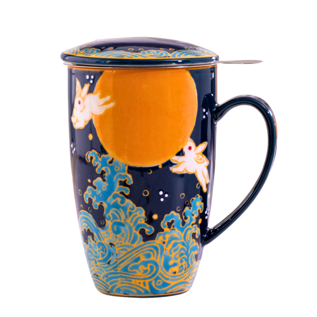 Mug with Stainless Steel Infuser - Moon Rabbit