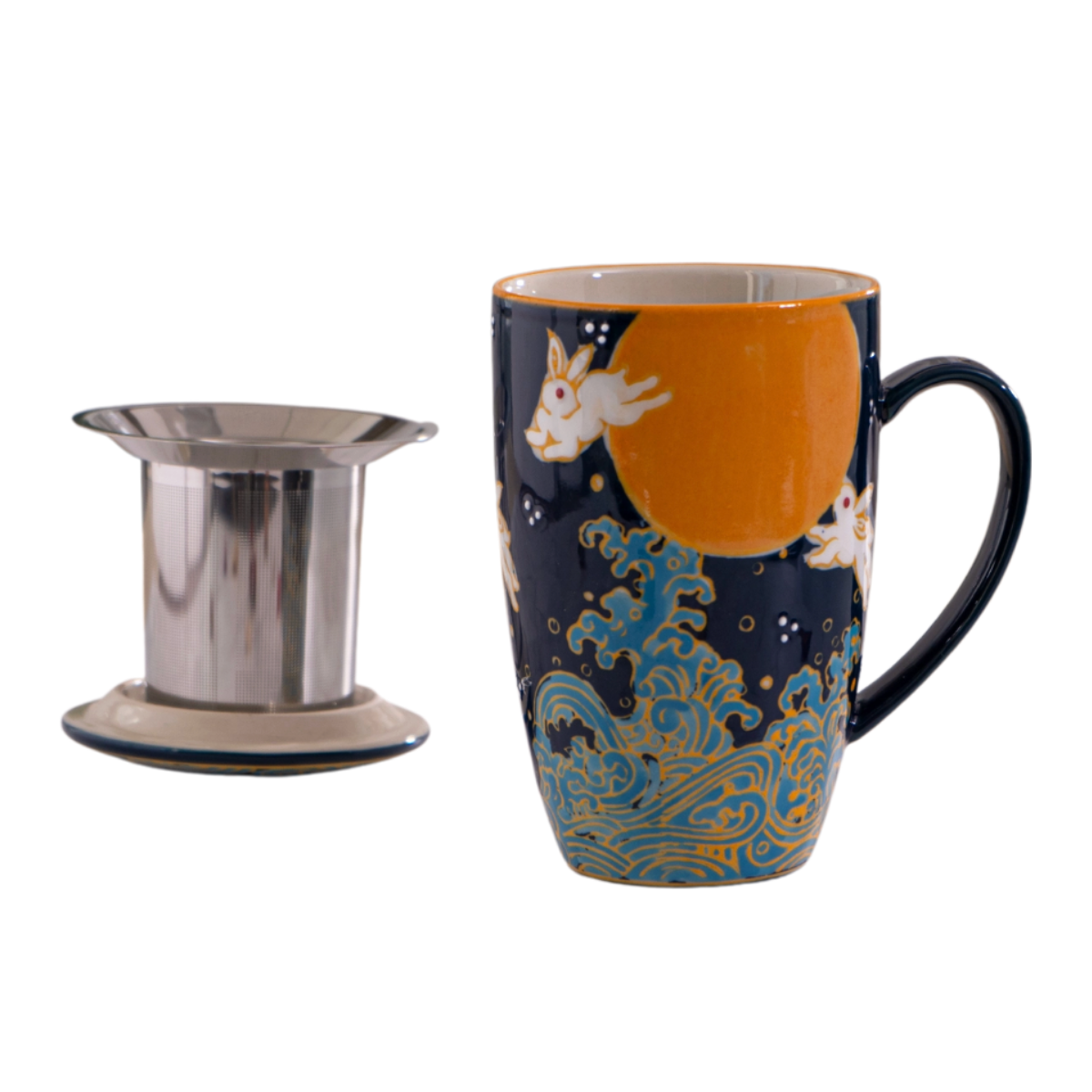 Mug with Stainless Steel Infuser - Moon Rabbit