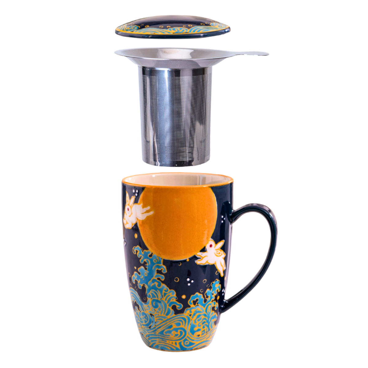 Mug with Stainless Steel Infuser - Moon Rabbit