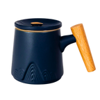 Ceramic Mug, Infuser & Lid with Slanted Wooden Handle | 12 fl oz