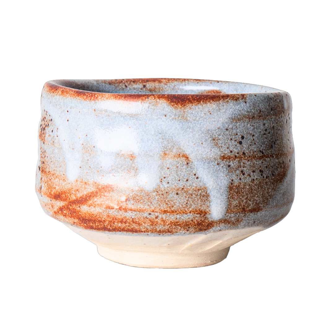 Japanese Matcha Bowl | Brown White Reactive | 12 OZ