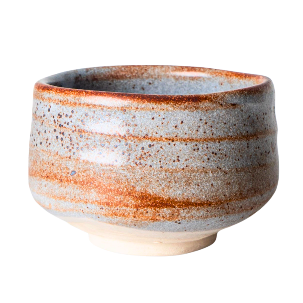 Japanese Matcha Bowl | Brown White Reactive | 12 OZ