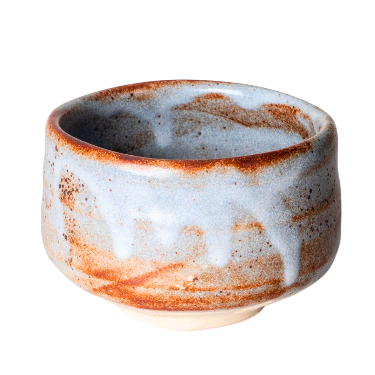 Japanese Matcha Bowl | Brown White Reactive | 12 OZ