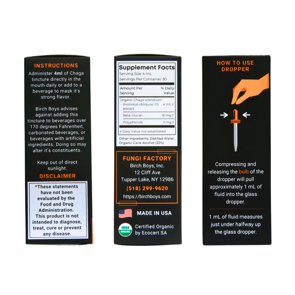Organic Chaga Dual Extract Tincture | Birch Boys