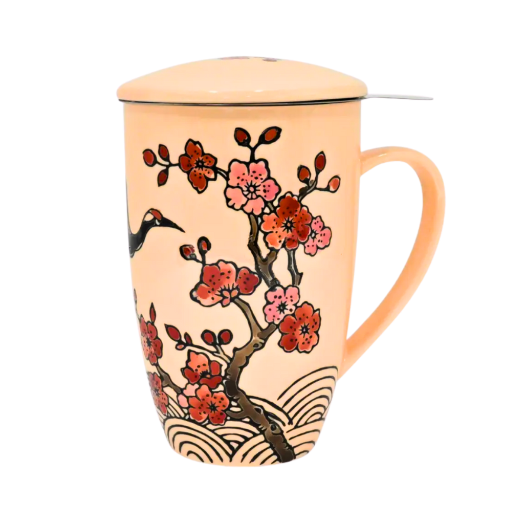 Mug with Stainless Steel Infuser | Crane Flower | 15 fl oz