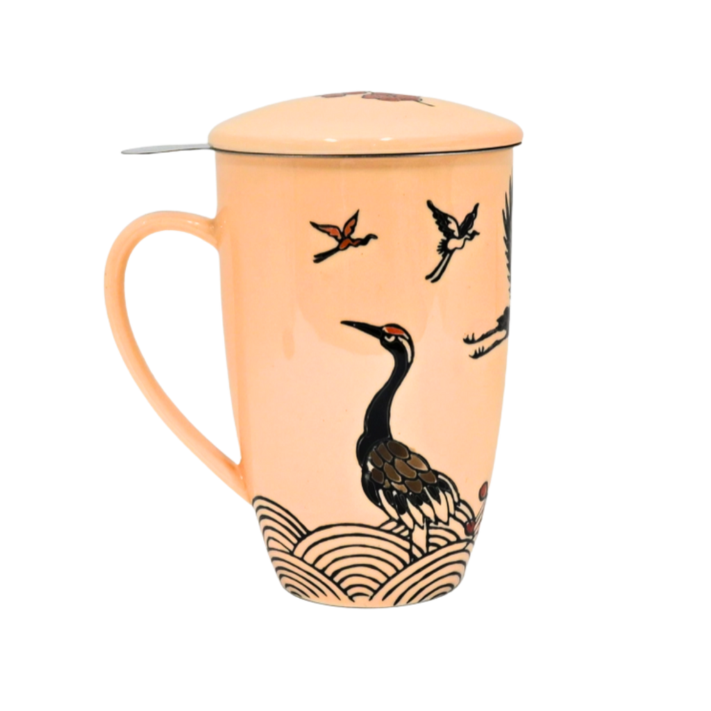 Mug with Stainless Steel Infuser | Crane Flower | 15 fl oz